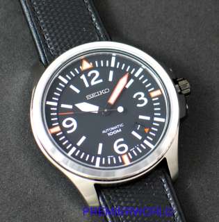   mens automatic black leather 100m watch srp031k1 100 % authentic and