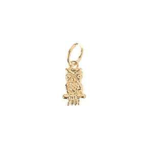  Owl Charm in 24 Karat Gold Vermeil Jewelry