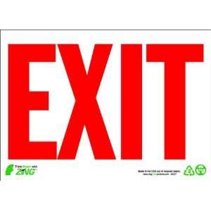  ZING 1077A Sign,Exit,H 7 X 10 In