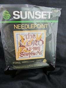 Sunset LORD IS MY SHEPHERD Needlepoint Crewel Kit NIP  