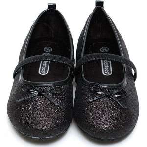 Black GLITTER SPARKLE Ballet Shoes Toddler 5/6 7/8 9/10  