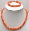 Genuin Pink&White coral Hand knitted necklace &bracelet  