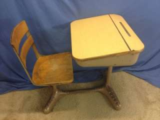YOU ARE PURCHASING A VINTAGE SCHOOL DESK