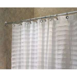 InterDesign White Tuxedo Shower Curtain   72 x 72 