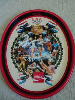 Vintage 1980 Coca Cola Olympic Metal Tray   Olympic Records  