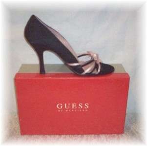 NEW GUESS BLACK AND PINK STRAPPY OPEN TOE PUMPS~8.5  