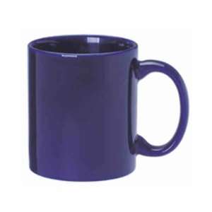     Blue   Eleven ounce C handle sublimation mug.