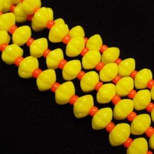 Strand Necklace Yellow Orange Beads West Germany Vintage  