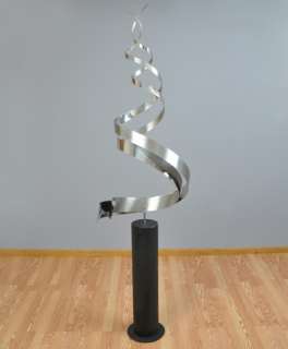   mid century modern C Curtis Jere metal spiral floor sculpture abstract