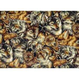  FQ112 97981 Wolves By Fabri Quilt Fabrics Arts, Crafts & Sewing