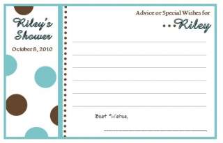 Baby Shower ADVICE WISH CARDS Fun Favors Game Activity  