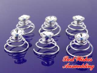 50/each Clear Swarovski Crystal Rivoli 8mm Twists Hair Pins D08