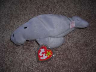 MANNY the Manatee RETIRED TY Beanie Baby Mint w/ tags  