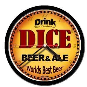 DICE beer and ale cerveza wall clock