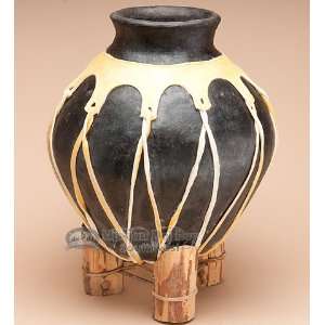 Black Tarahumara Indian Pottery Vase 10.5x16 (ra4) 