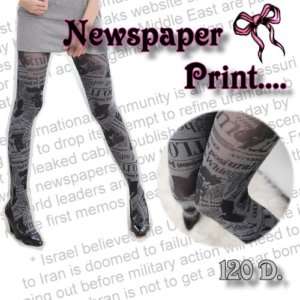 NEWSPAPER LETTERS PRINT Pantyhose✿Tights Cool fashion  