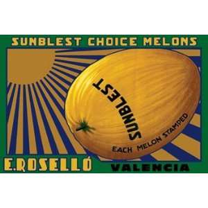  Sunblest Brand Melons   Poster (18x12)