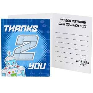  Robots 2nd Birthday Thank You Notes 