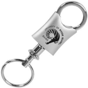  NCAA Rhode Island Rams Brushed Metal Valet Keychain 