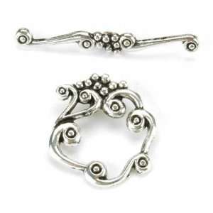  Blue Moon Plated Metal Toggle Clasps Ornate Silver 2/Pkg 