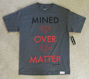 NWT Diamond Supply Co. Mined Over Matter Chargoal Gray T shirts for 