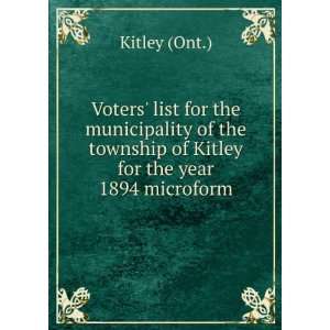  Voters list for the municipality of the township of 