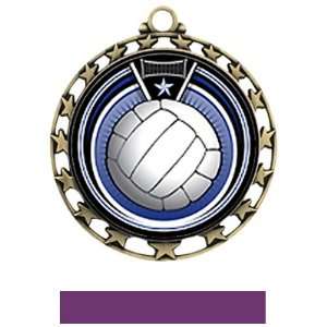 Volleyball Eclipse Insert Medal M 4401 GOLD MEDAL / PURPLE RIBBON 2.5 