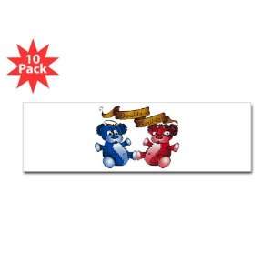  Bumper Sticker (10 Pack) Double Trouble Bears Angel and 