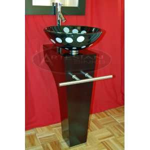  Espresso Wenge Pedestal Vanity Vessel Modern Glass Sink 