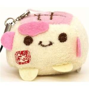  pink Hannari Tofu plush cellphone charm Japan kawaii Toys 