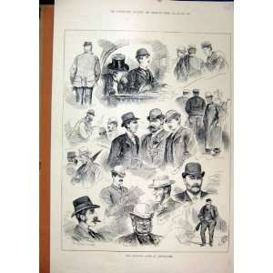  1890 Yearling Sale Newmarket Men Top Hat Antique Print 