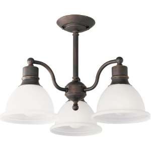   Flush Close To Ceiling Fixture with White Etched Glass, Antique Bronze