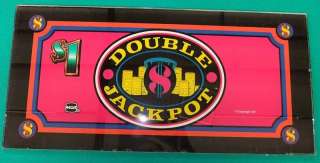 DOUBLE JACKPOT $1 ~ SLOT MACHINE BELLY GLASS ~ IGT  