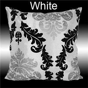 2X BLACK SILVER DAMASK PILLOW CASES CUSHION COVERS 17  