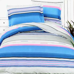 Bedding   [Bright Blue Sky] 100% Cotton 4Pc Duvet Cover Set (King Size 