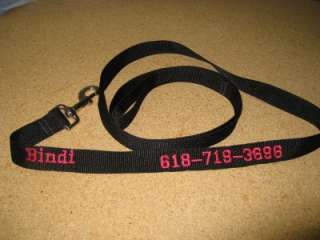 Personalized Embroidered Dog ID Collar Leash Set  