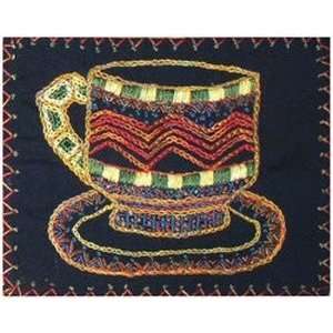 Teacup African Design Quilt Block African Folklore Embroider 8x8 