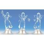 Roman Pack of 6 Icy Crystal LED Lighted Angel Christmas Figures