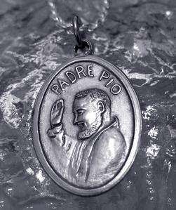 New Sterling Silver 925 St. Saint Padre Pio Charm Medal  