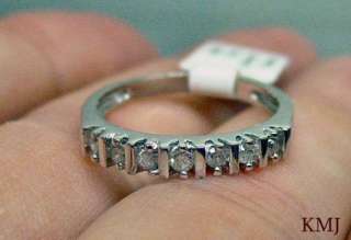   27 CT Round DIAMOND +.925 Sterling SILVER   Wedding Band Ring $259 Tag