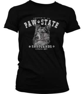 Shetland Sheepdog Sheltie Dog Paw State Juniors T Shirt  