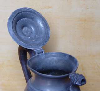 Antique European Coffee/Teapot Pewter 19th C. Empire  