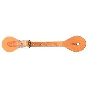 Saddlesmith of Texas Spur Straps   Natural Gold/tooled   Youth  