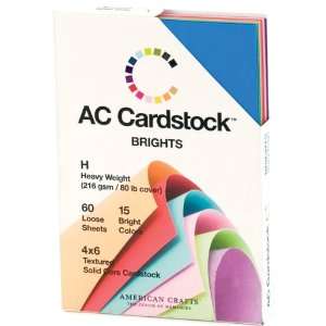    American Crafts Cardstock Pack 4X6 60/Pkg Bright