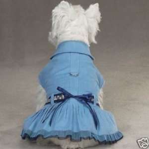  ESC DARLING Corduroy Harness Dog Dress BLUE MEDIUM 