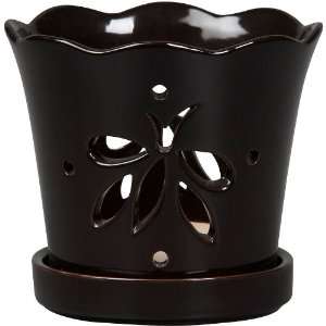  New England Pottery 5 3/4H x 6W x 6D Black Ceramic 