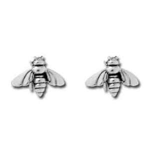  Sterling Silver Mini Bumble Bee Post Stud Earrings 