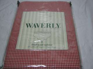 WAVERLY COUNTRY FAIR CANVAS ASCOT VALANCE Red GINGHAM NIP  