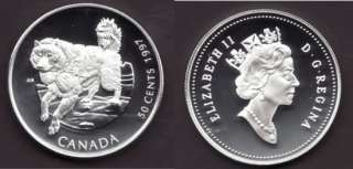1997 Canadian 50 C Silver Proof Coin ESKIMO DOG  
