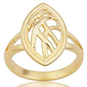  18k Gold Over Sterling Silver Openwork Leaf Ring Jewelry